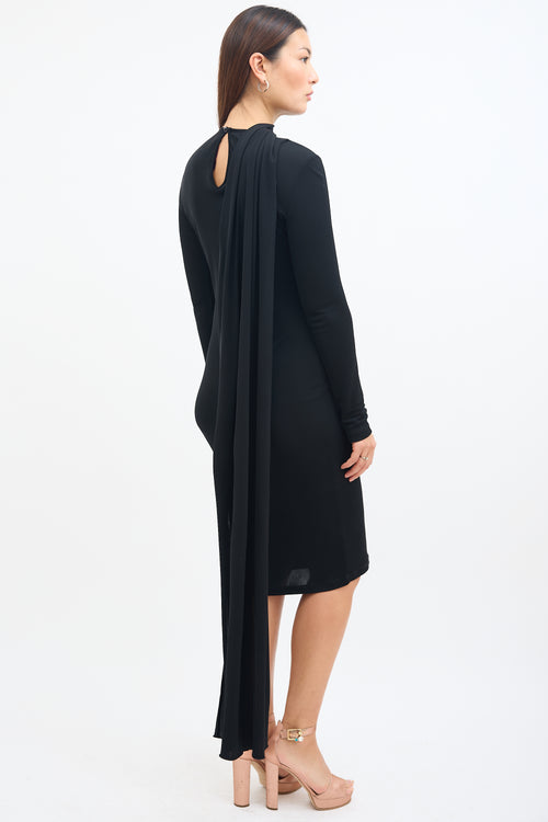 Stella McCartney Black Scarf Long Sleeve Dress