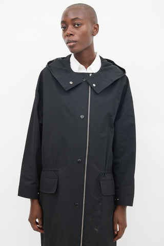 Stella McCartney Black Nylon Hooded Coat