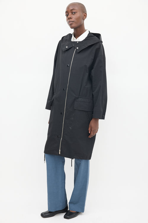 Stella McCartney Black Nylon Hooded Coat