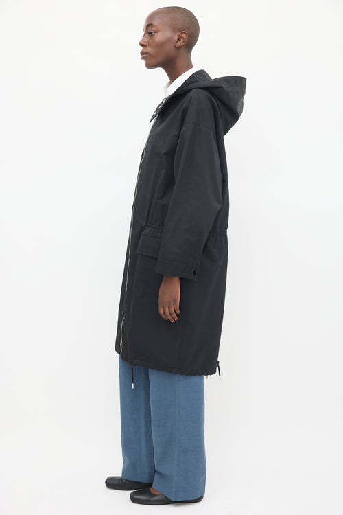 Stella McCartney Black Nylon Hooded Coat