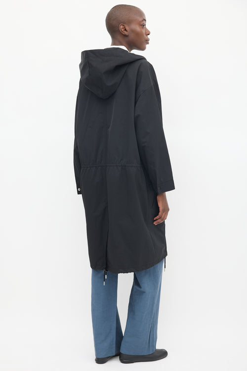 Stella McCartney Black Nylon Hooded Coat