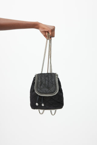 Stella McCartney Black Quilted Mini Falabella Backpack