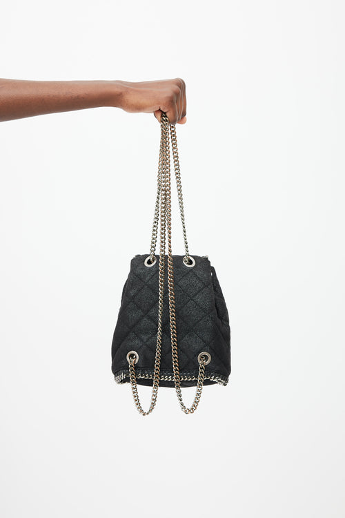 Stella McCartney Black Quilted Mini Falabella Backpack