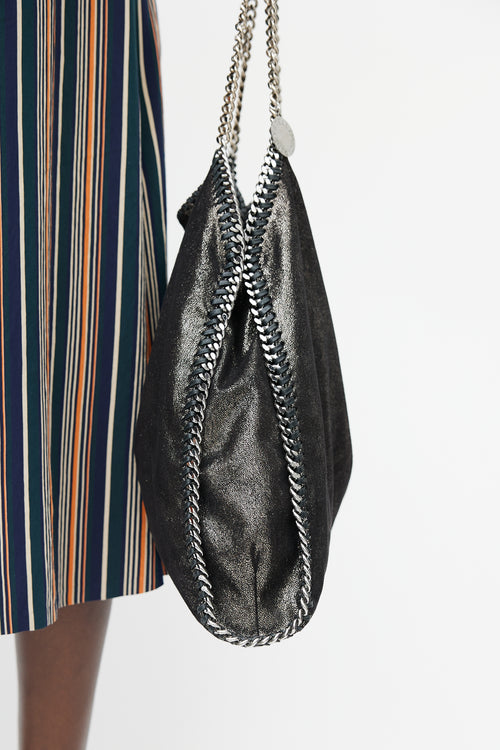 Stella McCartney Black 
Silver Falabella Metallic Bag