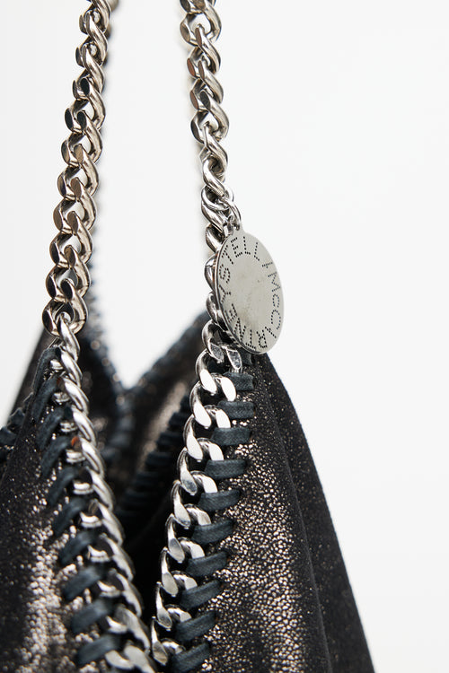 Stella McCartney Black 
Silver Falabella Metallic Bag