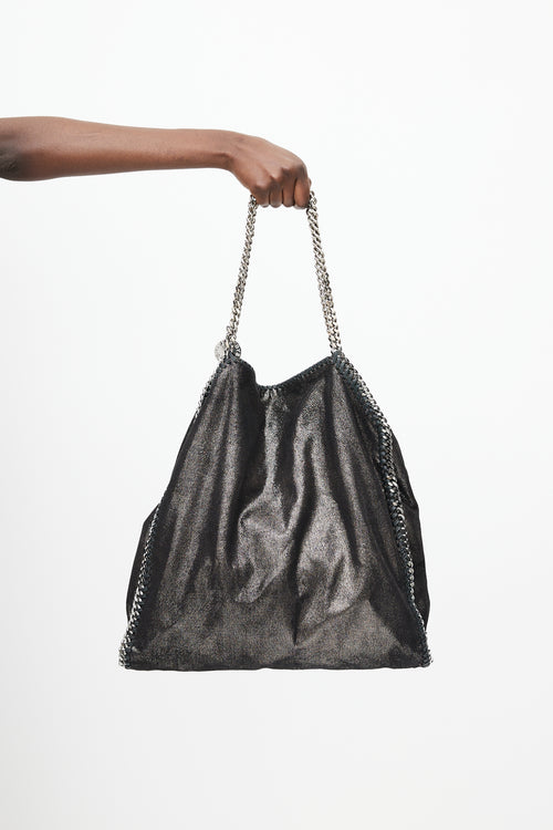 Stella McCartney Black 
Silver Falabella Metallic Bag