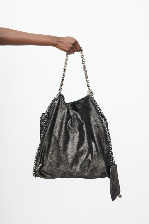 Stella McCartney Black 
Silver Falabella Metallic Bag