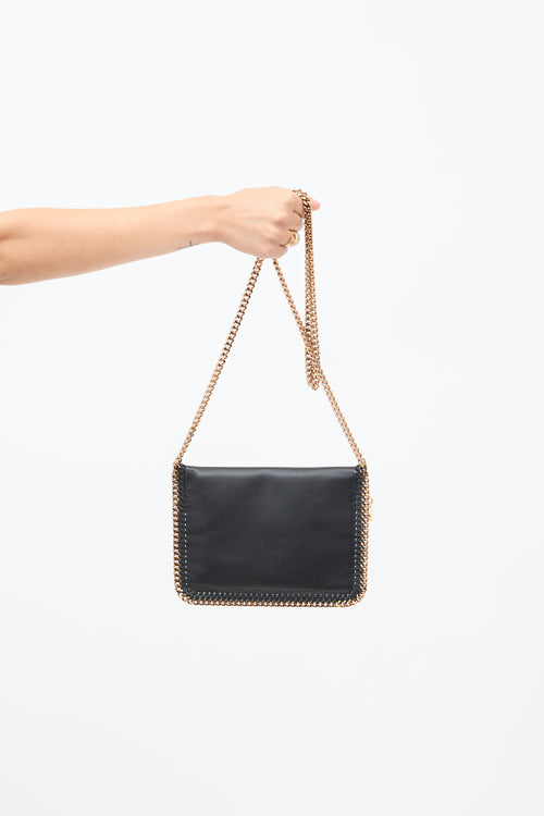 Stella McCartney Black Vegan Leather Falabella Envelope Crossbody Bag