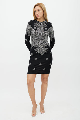 Stella McCartney Black 
White Crest Woven Dress