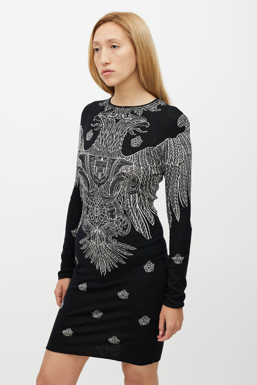 Stella McCartney Black 
White Crest Woven Dress