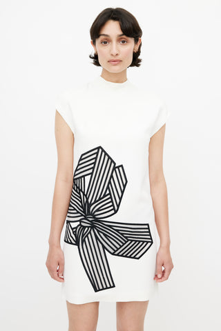 Stella McCartney Black 
White Tuille Bow Dress