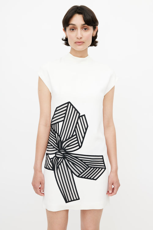 Stella McCartney Black 
White Tuille Bow Dress