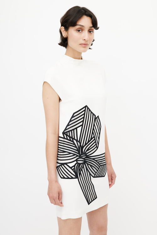 Stella McCartney Black 
White Tuille Bow Dress