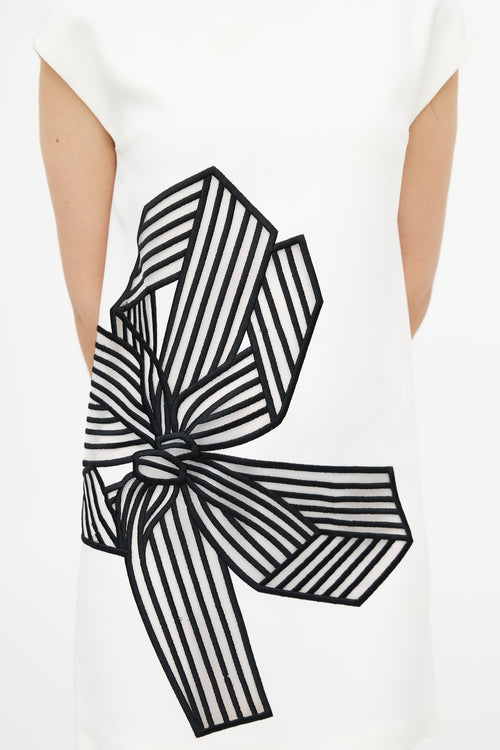 Stella McCartney Black 
White Tuille Bow Dress