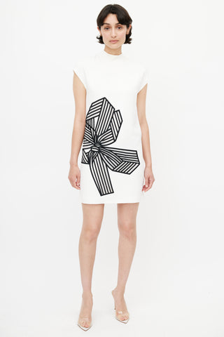 Stella McCartney Black 
White Tuille Bow Dress