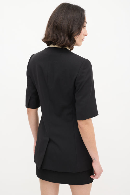 Stella McCartney Black Wool 
Mohair Short Sleeve Blazer