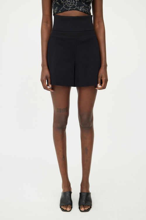 Stella McCartney Black Knit Fold Over Short