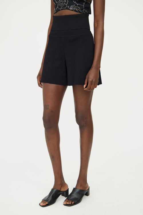 Stella McCartney Black Knit Fold Over Short