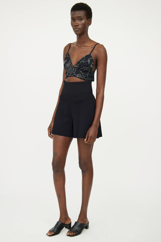 Stella McCartney Black Knit Fold Over Short