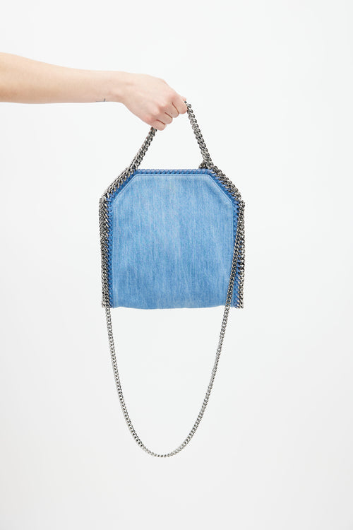 Stella McCartney Blue Denim Embroidered Falabella Crossbody Bag