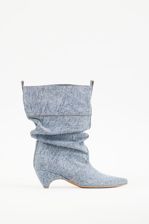 Stella McCartney Blue Denim Slouch Boot