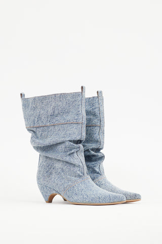 Stella McCartney Blue Denim Slouch Boot