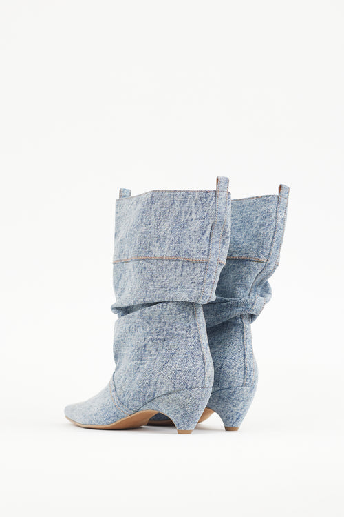 Stella McCartney Blue Denim Slouch Boot