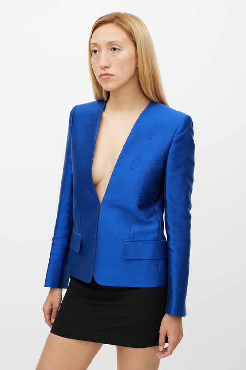 Stella McCartney Blue Silk Blazer