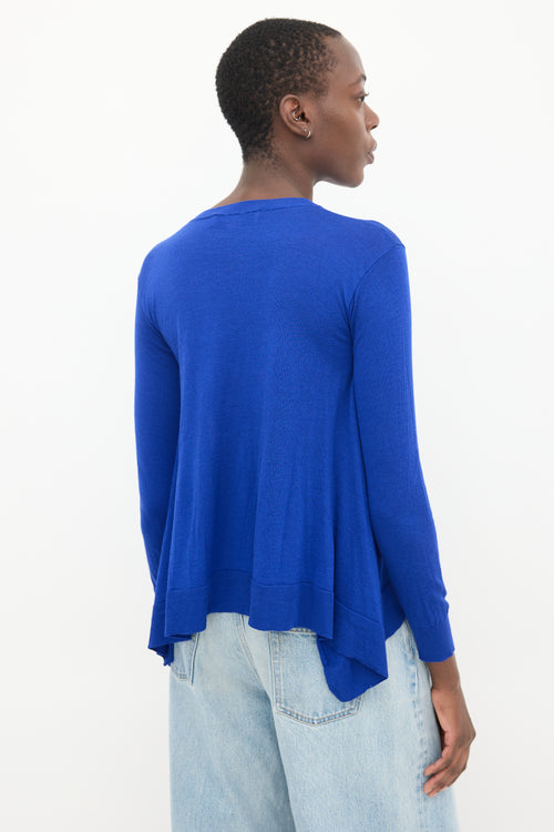 Stella McCartney Blue Wool Knit Flared Sweater