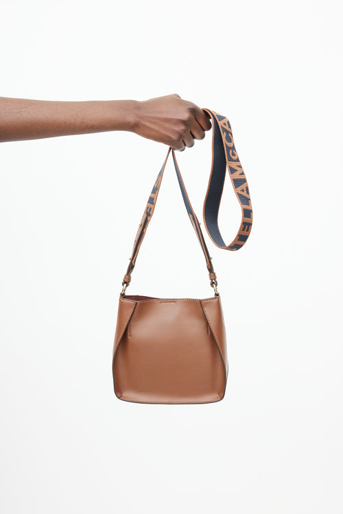 Stella McCartney Brown Stella Logo Faux Leather Bag