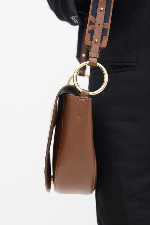 Stella McCartney Brown Vegan Leather Marlee Logo Bag