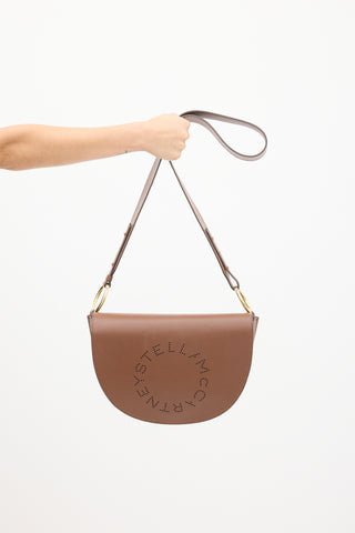 Stella McCartney Brown Vegan Leather Marlee Logo Bag