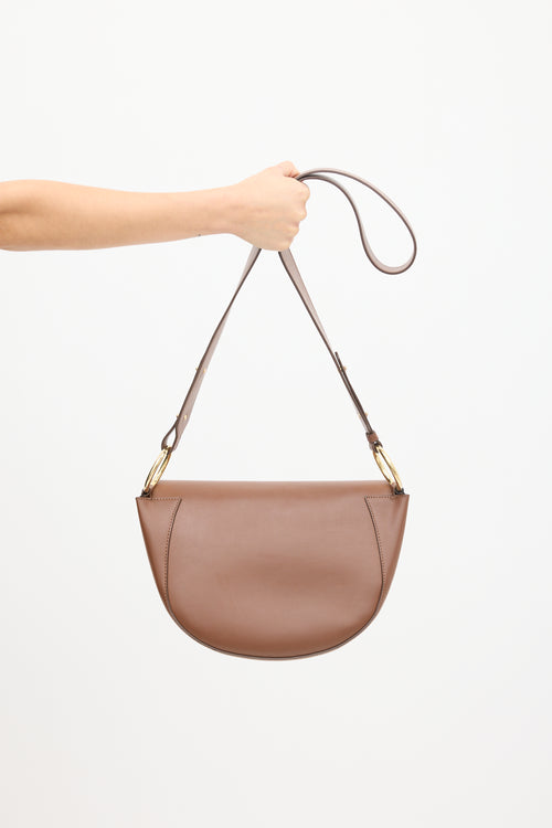 Stella McCartney Brown Vegan Leather Marlee Logo Bag