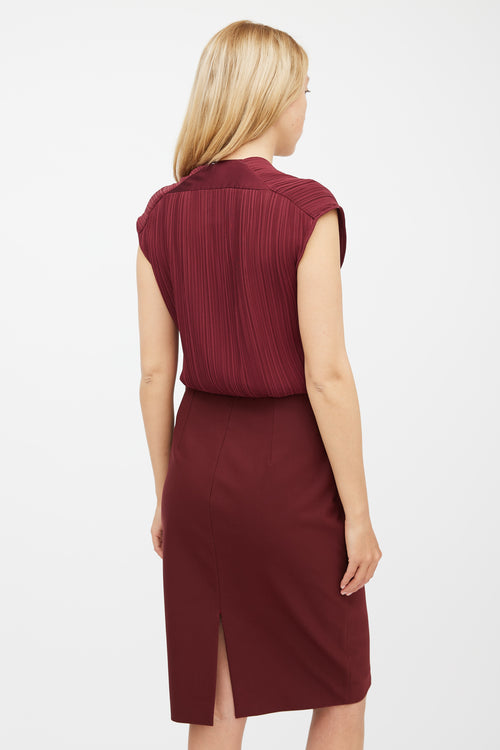 Stella McCartney Burgundy Pleated Wrap Dress