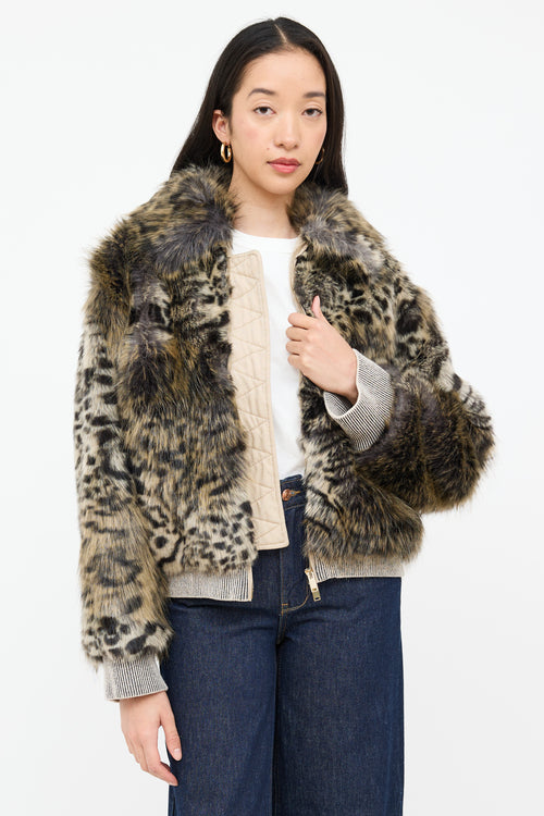 Stella McCartney Faux Fur Bomber Jacket