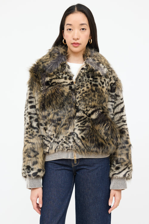 Stella McCartney Faux Fur Bomber Jacket