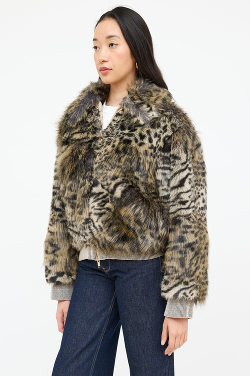 Stella McCartney Faux Fur Bomber Jacket