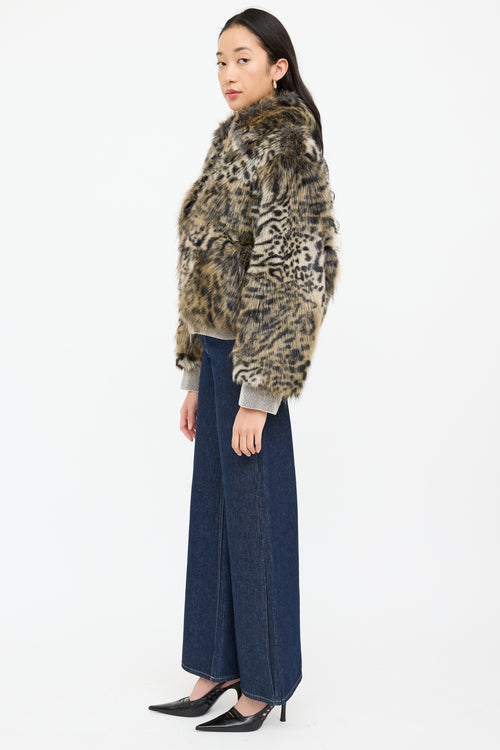 Stella McCartney Faux Fur Bomber Jacket