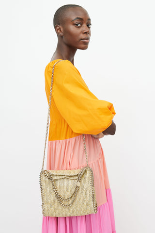 Stella McCartney Gold Woven Falabella Crossbody Bag