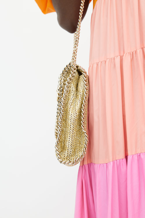 Stella McCartney Gold Woven Falabella Crossbody Bag