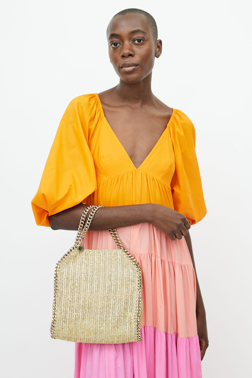 Stella McCartney Gold Woven Falabella Crossbody Bag