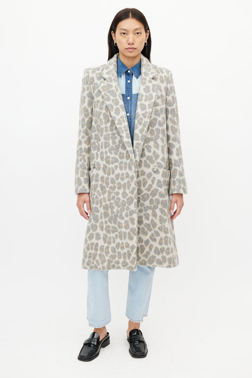 Stella McCartney Grey 
Brown Print Coat