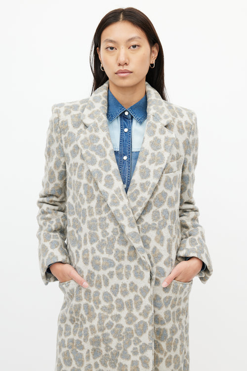 Stella McCartney Grey 
Brown Print Coat