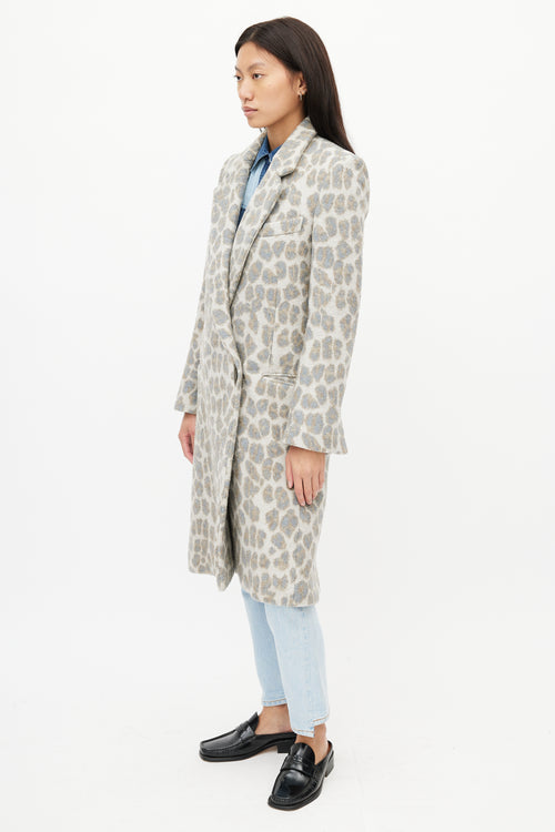 Stella McCartney Grey 
Brown Print Coat