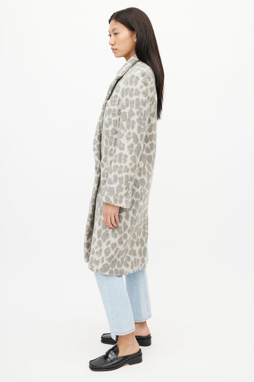 Stella McCartney Grey 
Brown Print Coat