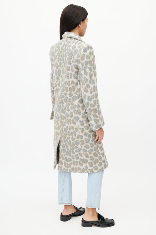 Stella McCartney Grey 
Brown Print Coat