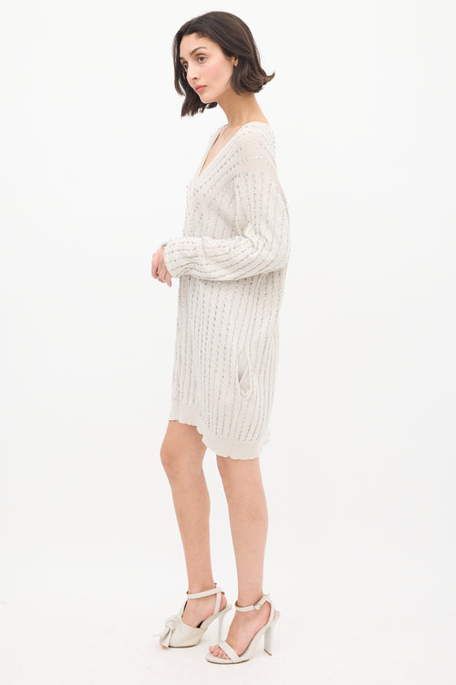 Stella McCartney Grey Cotton Embellished Sweater Dress