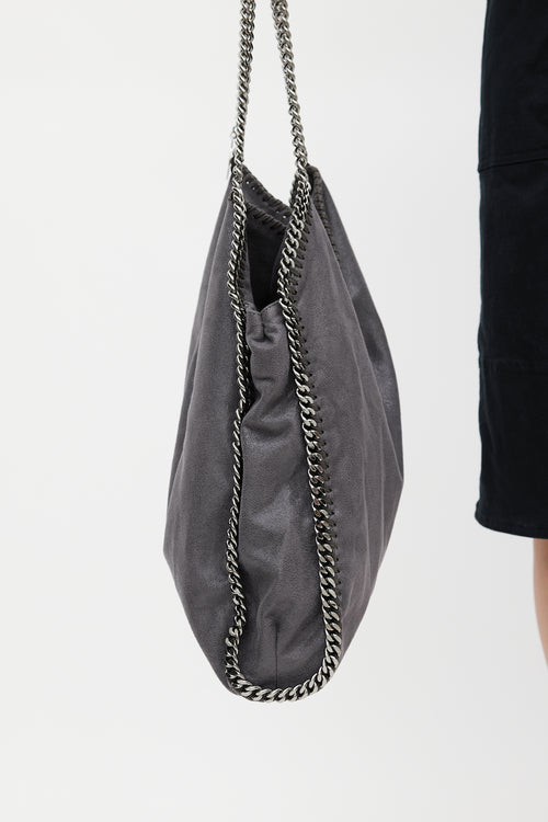 Stella McCartney Grey Vegan Leather Large Falabella Tote Bag