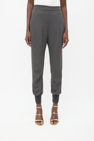 Stella McCartney Grey 
Gold Rhinestone Jogger