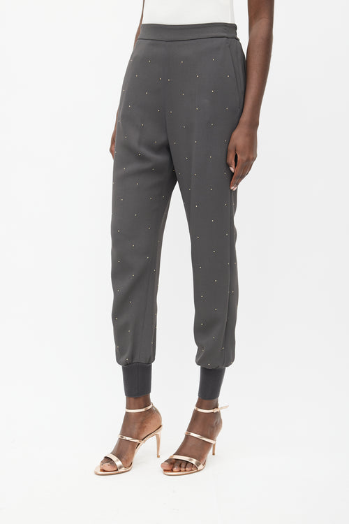 Stella McCartney Grey 
Gold Rhinestone Jogger